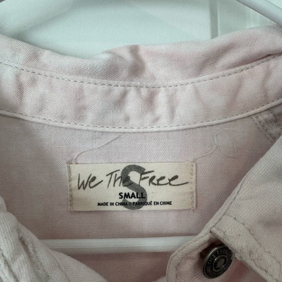 We the Free Hannah Light Pink Button-Front Shirt Dress - Picture 4 of 5